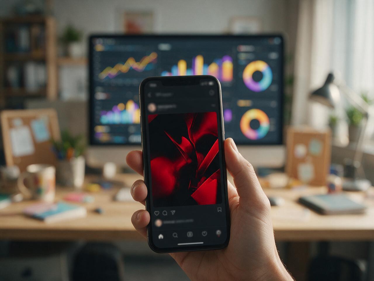Anúncio em rede social com métricas